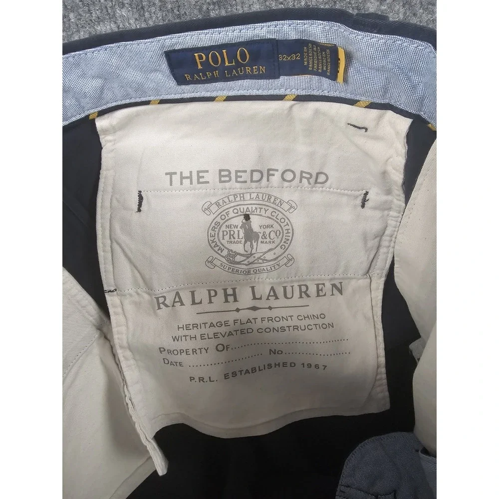 Polo Ralph Lauren Bedford Stretch Straight Leg Pant Size 32x32 Ink Blue